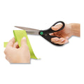 Westcott KleenEarth Scissors, 8" Long, 3.25" Cut Length, Black Straight Handle