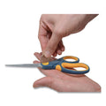 Westcott Non-Stick Titanium Bonded Scissors, 8" Long, 3.25" Cut Length, Gray/Yellow Straight Handle