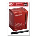 Universal Pen-Style Permanent Marker Value Pack, Fine Bullet Tip, Black, 60/Pack