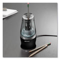 Westcott Halo Colored Pencil Non-Stick Electric Sharpener, AC-Powered, 3.5 x 6.75, Black/Silver
