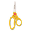 Westcott Scissor Caddy with Kids' Scissors, 5" Long, 2" Cut Length, Light Blue; Light Green; Pink; Red, Straight Handles, 24/Set