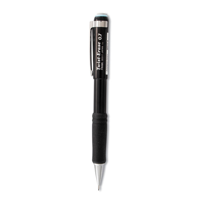 Pentel Twist-Erase III Mechanical Pencil, 0.7 mm, HB (#2.5), Black Lead, Black Barrel