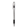 Pentel R.S.V.P. Ballpoint Pen, Stick, Fine 0.7 mm, Black Ink, Clear/Black Barrel, Dozen