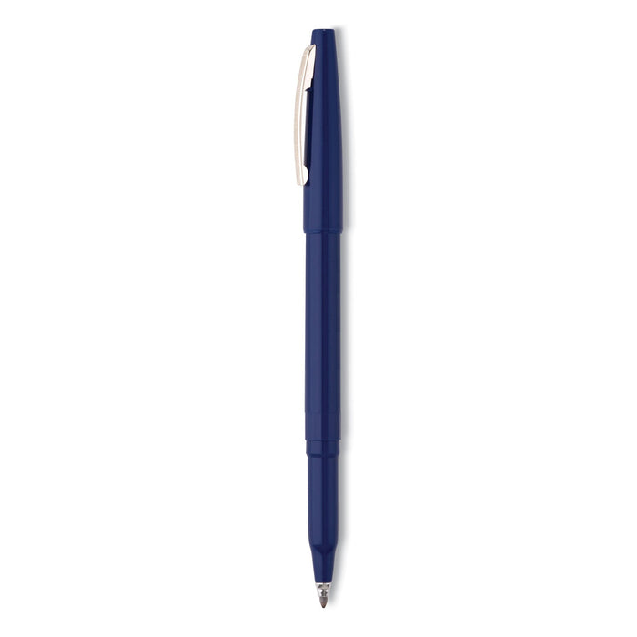 Pentel Rolling Writer Roller Ball Pen, Stick, Medium 0.8 mm, Blue Ink, Blue Barrel, Dozen