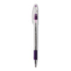Pentel R.S.V.P. Ballpoint Pen, Stick, Fine 0.7 mm, Violet Ink, Clear/Violet Barrel, Dozen