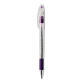 Pentel R.S.V.P. Ballpoint Pen, Stick, Fine 0.7 mm, Violet Ink, Clear/Violet Barrel, Dozen