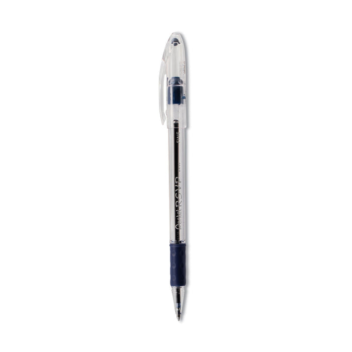 Pentel R.S.V.P. Ballpoint Pen, Stick, Fine 0.7 mm, Blue Ink, Clear/Blue Barrel, Dozen