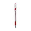 Pentel R.S.V.P. Ballpoint Pen, Stick, Fine 0.7 mm, Red Ink, Clear/Red Barrel, Dozen