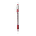 Pentel R.S.V.P. Ballpoint Pen, Stick, Fine 0.7 mm, Red Ink, Clear/Red Barrel, Dozen