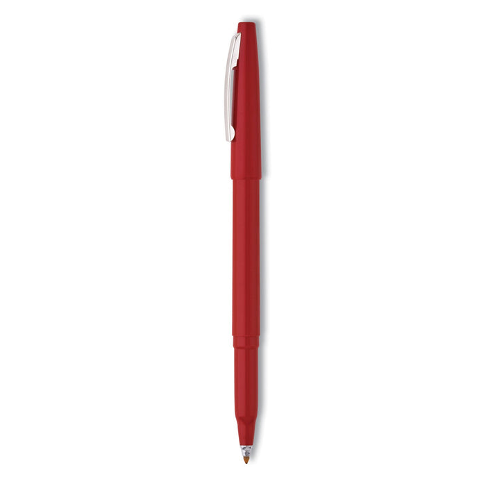 Pentel Rolling Writer Roller Ball Pen, Stick, Medium 0.8 mm, Red Ink, Red Barrel, Dozen