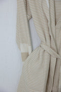 Cotton Yellow & White Bathrobe by NoaPure.com
