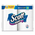 Scott Toilet Paper, Septic Safe, 1-Ply, White, 1,000 Sheets/Roll, 12 Rolls/Pack, 4 Pack/Carton