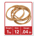 Universal Rubber Bands, Size 12, 0.04" Gauge, Beige, 1 lb Box, 2,500/Pack