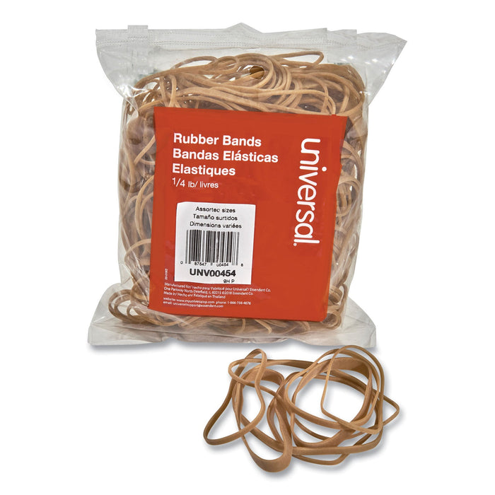 Universal Rubber Bands, Size 54 (Assorted), Assorted Gauges, Beige, 4 oz Box