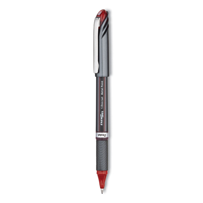 Pentel EnerGel NV Gel Pen, Stick, Bold 1 mm, Red Ink, Red Barrel, Dozen