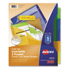 Avery Insertable Big Tab Plastic Three-Pocket Corner Lock Dividers, 5-Tab, 11.13 x 9.25, Assorted, 1 Set