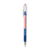 Pentel R.S.V.P. Stars and Stripes Ballpoint Pen, Stick, Fine 0.7 mm, Black Ink, Red/White/Blue Barrel, Dozen