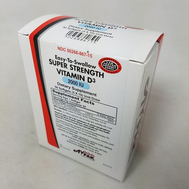 Avpak AvKare Vitamin D3 Softgels 2000 IU by Pasteur Pharmacy