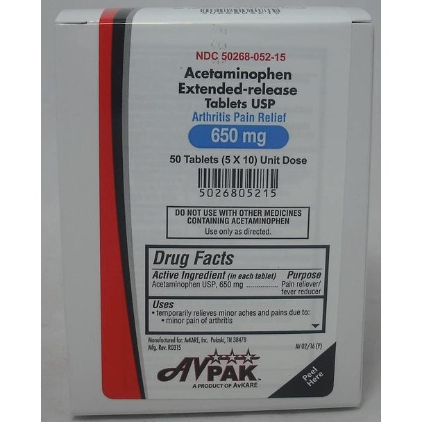 AvPak Acetaminophen Extended-release Tablets by Pasteur Pharmacy