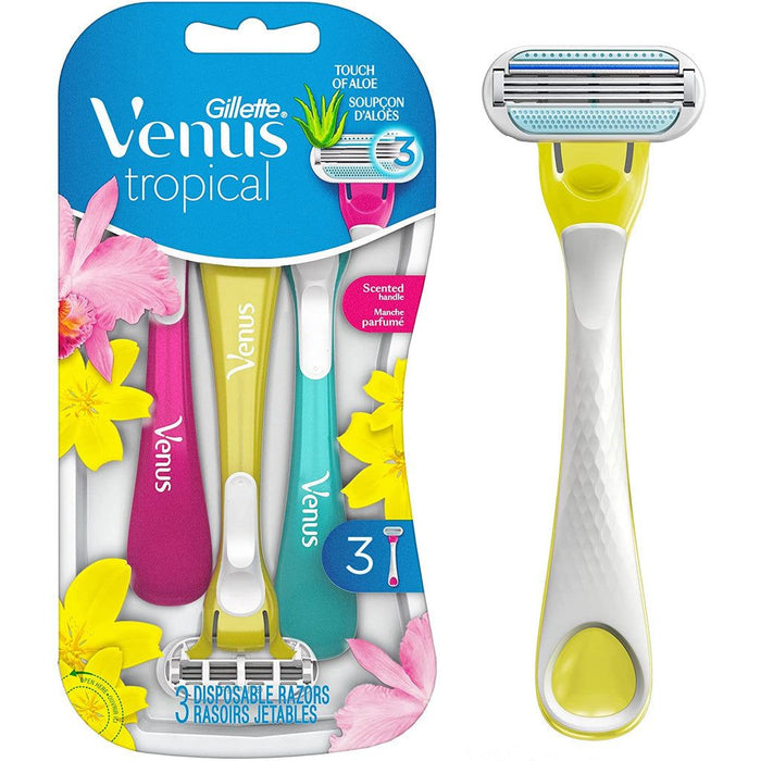 Gillette Venus Tropical Women's Disposable Razor, 3 Count, Womens Razors / Blades by Pasteur Pharmacy
