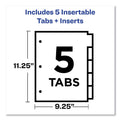 Avery Insertable Big Tab Plastic 1-Pocket Dividers, 5-Tab, 11.13 x 9.25, Assorted, 1 Set