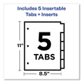 Office Essentials Plastic Insertable Dividers, 5-Tab, 11 x 8.5, Assorted Tabs, 1 Set