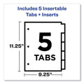 Avery Insertable Dividers w/Single Pockets, 5-Tab, 11.25 x 9.13, White, 1 Set