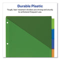 Avery Insertable Big Tab Plastic Three-Pocket Corner Lock Dividers, 5-Tab, 11.13 x 9.25, Assorted, 1 Set