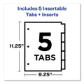 Avery Insertable Big Tab Dividers, 5-Tab, Single-Sided Copper Edge Reinforcing, 11.13 x 9.25, White, Assorted Tabs, 1 Set