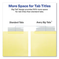 Avery Insertable Big Tab Dividers, 5-Tab, Double-Sided Gold Edge Reinforcing, 11 x 8.5, Buff, Clear Tabs, 24 Sets