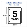 Avery Insertable Big Tab Dividers, 5-Tab, Single-Sided Copper Edge Reinforcing, 11.13 x 9.25, White, Clear Tabs, 1 Set
