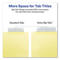 Avery Insertable Big Tab Dividers, 5-Tab, Single-Sided Copper Edge Reinforcing, 11 x 8.5, Buff, Clear Tabs, 1 Set