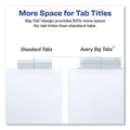 Avery Insertable Big Tab Dividers, 5-Tab, Double-Sided Gold Edge Reinforcing, 11 x 8.5, White, Clear Tabs, 1 Set