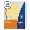 Avery Insertable Big Tab Dividers, 5-Tab, Double-Sided Gold Edge Reinforcing, 11 x 8.5, Buff, Clear Tabs, 24 Sets