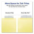 Avery Insertable Big Tab Dividers, 8-Tab, Double-Sided Gold Edge Reinforcing, 11 x 8.5, Buff, Clear Tabs, 24 Sets