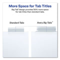 Avery Insertable Big Tab Dividers, 8-Tab, Double-Sided Gold Edge Reinforcing, 11 x 8.5, White, Clear Tabs, 1 Set