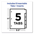 Avery Insertable Big Tab Dividers, 5-Tab, Double-Sided Gold Edge Reinforcing, 11 x 8.5, Buff, Assorted Tabs, 1 Set