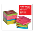 Universal Fan-Folded Self-Stick Pop-Up Note Pads, 3" x 3", Assorted Neon Colors, 100 Sheets/Pad, 12 Pads/Pack