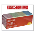 Universal Self-Stick Note Pad Cabinet Pack, 3" x 3", Assorted Pastel Colors, 90 Sheets/Pad, 24 Pads/Pack