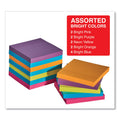 Universal Self-Stick Note Pads, 3" x 3", Assorted Bright Colors, 100 Sheets/Pad, 12 Pads/Pack