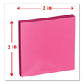 Universal Fan-Folded Self-Stick Pop-Up Note Pads, 3" x 3", Assorted Bright Colors, 100 Sheets/Pad, 12 Pads/Pack