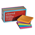 Universal Self-Stick Note Pads, 3" x 3", Assorted Bright Colors, 100 Sheets/Pad, 12 Pads/Pack