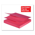 Universal Fan-Folded Self-Stick Pop-Up Note Pads, 3" x 3", Assorted Neon Colors, 100 Sheets/Pad, 12 Pads/Pack