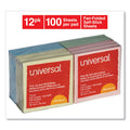 Universal Fan-Folded Self-Stick Pop-Up Note Pads, 3" x 3", Assorted Pastel Colors, 100 Sheets/Pad, 12 Pads/Pack