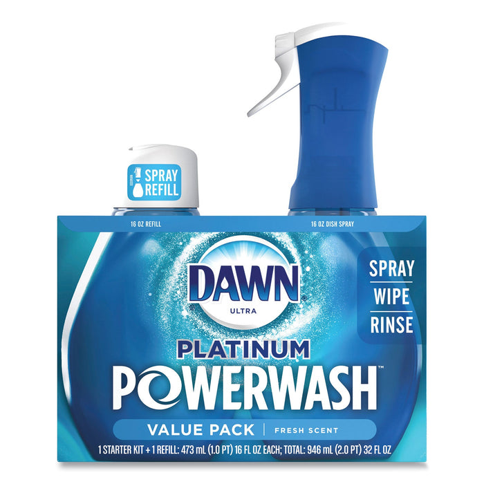 Dawn Platinum Powerwash Dish Spray, Fresh, 16 oz Spray Bottle, 2/Pack