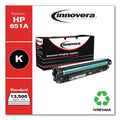 Innovera Remanufactured Black Toner, Replacement for 651A (CE340A), 16,000 Page-Yield