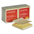 Universal Fan-Folded Self-Stick Pop-Up Note Pads, 3" x 3", Yellow, 100 Sheets/Pad, 12 Pads/Pack