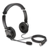 Kensington Hi-Fi Headphones with Microphone, 6 ft Cord, Black
