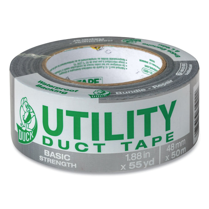 Duck Utility Duct Tape, 3" Core, 1.88" x 55 yds, Silver