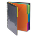 Smead Poly Project Organizer, 24 Letter-Size Sleeves, Gray with Bright Pockets